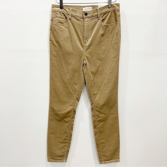 Loft The Skinny High Rise Corduroy Pants Size 29 in Tan - Picture 1 of 12